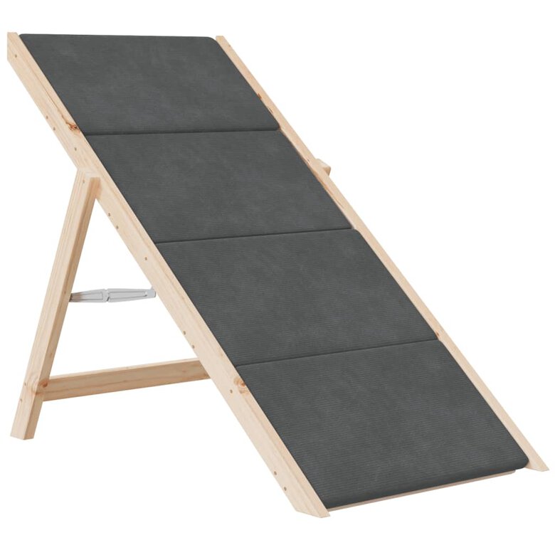 vidaXL Escalera para perros madera maciza de abeto gris 105x47 cm, , large image number null