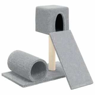 Vida XL Rascador con postes de sisal pequeño gris claro para gatos