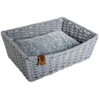 Europet bernina cama rectangular con cuerda de algodón gris para gatos