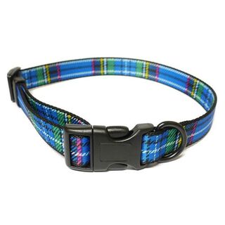 Collar ajustable diseño tartán para perros color Azul