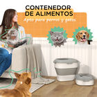 PawHut Contenedor de Comida para Perros Plegable 25L Contenedor de Pienso con Ruedas Taza Medidora Cuenco Plegable y Cuchara Contenedor de Comida para Mascotas Gatos Gris, , large image number null