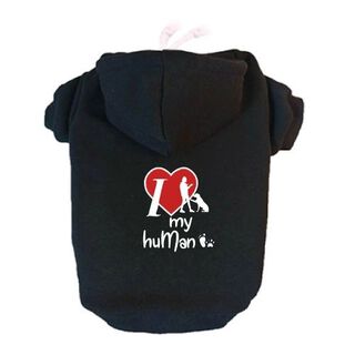 Sudadera I Love My Humman para perros color Negra