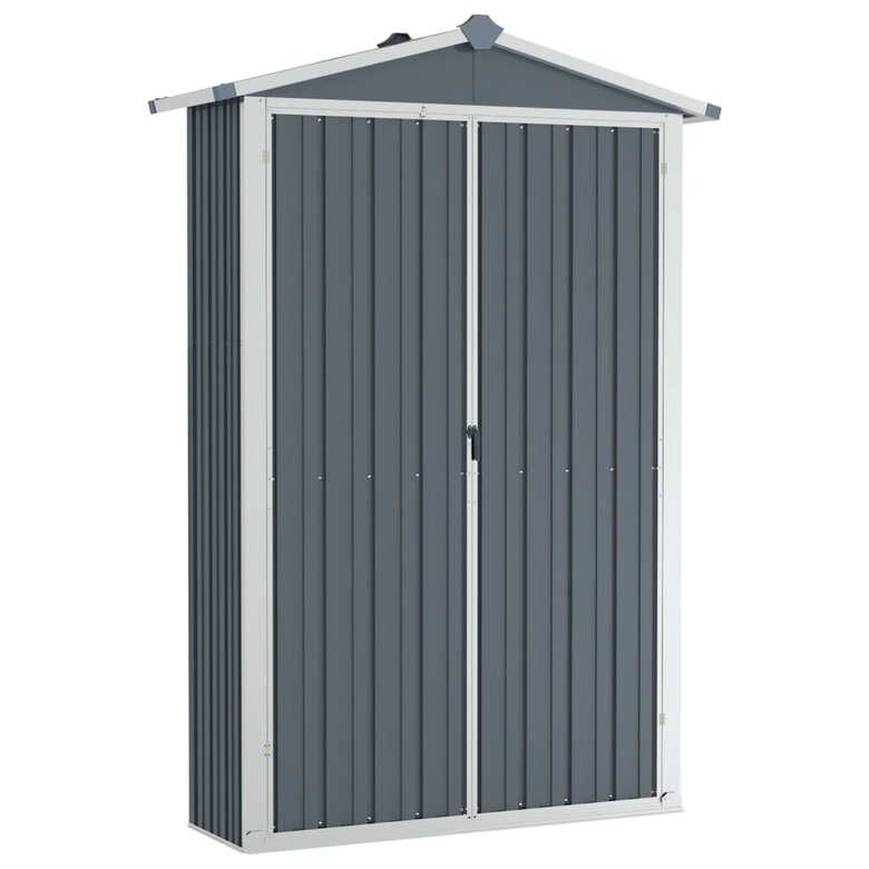 vidaXL Cobertizo de jardín acero galvanizado gris 116x45x175 cm, , large image number null