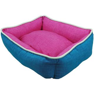 Ion Cama Cuna Cuadrada Bicolor Reversible turquesa y rosa