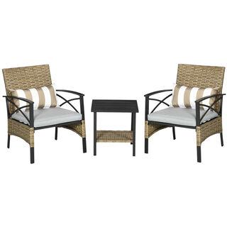 Outsunny Conjunto de Muebles de 3 Piezas para jardín