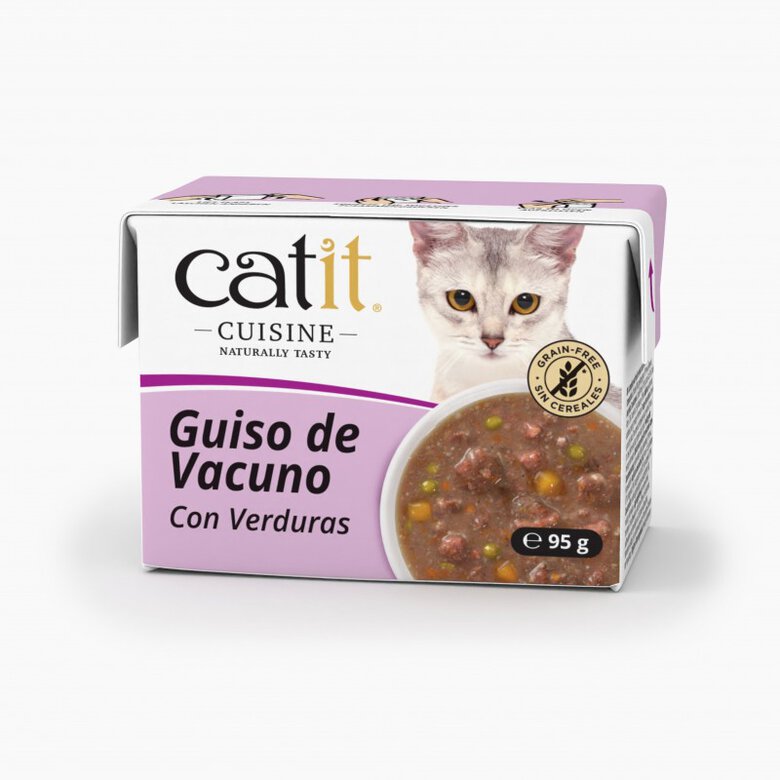 Guiso para gatos Catit Cuisine, Vacuno con verdura-95g, , large image number null