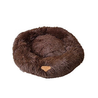 Golden 22k Cama donut chocolate para mascotas pequeñas