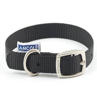 Collar impermeable Ancol de nylon para perros color Negro