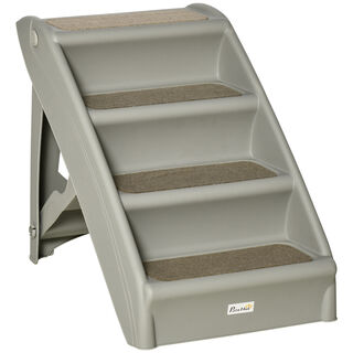 PawHut Escalera Plegable de 4 Peldaños para perros