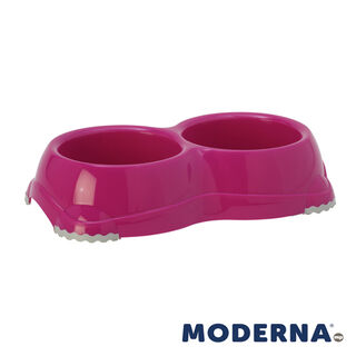 Moderna Mp Comedero Smarty Doble Fucsia para perros