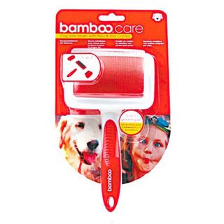 Cepillo anti pulgas 3 en 1 Bamboo para perros color Rojo