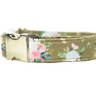 Pets & Props Collar OLIVE FLOWERS para perros