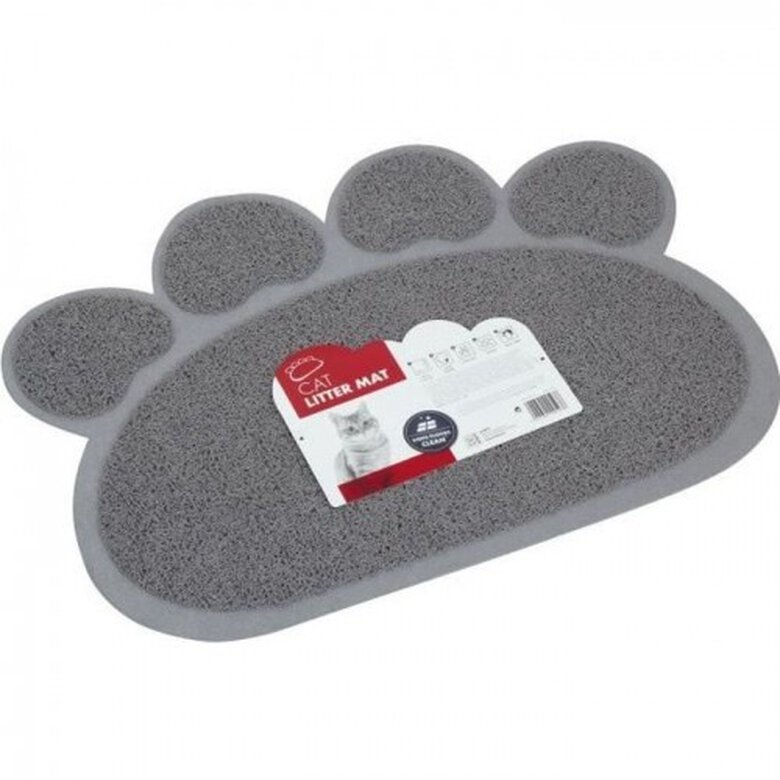 Mpets paw alfombra en forma de pata gris para gatos, , large image number null