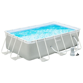 Outsunny Piscina Desmontable Tubular Rectangular Con Depuradora