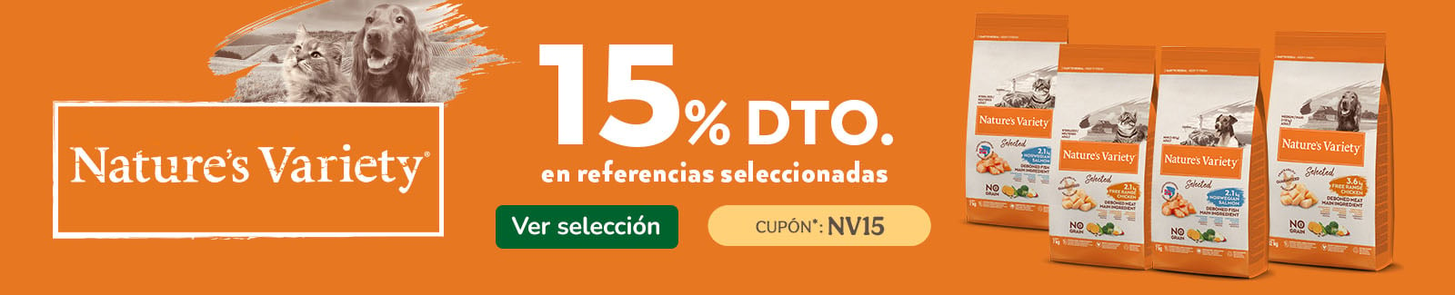 Natures Variety pienso perro y gato -15%