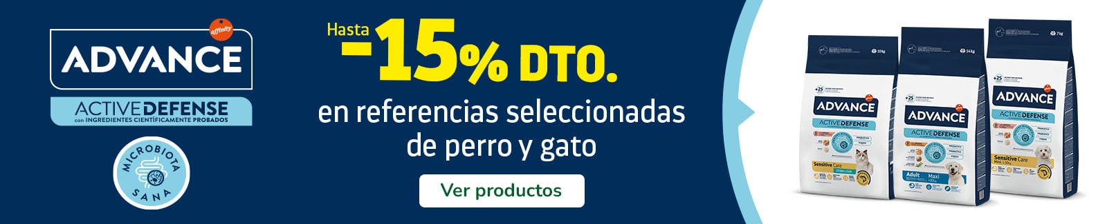 Hasta -15% dto en pienso perro y gato Advance