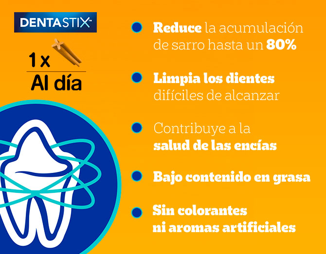 Dentastix: Reduce la acumulación de sarro hasta el 80%  y contribuye a la salud de las encías