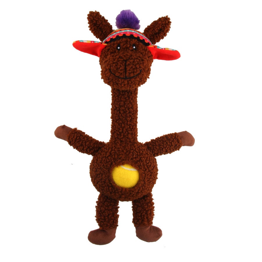 Tootoy! Comfort Long Neck Alpaca peluche con pelota para perros