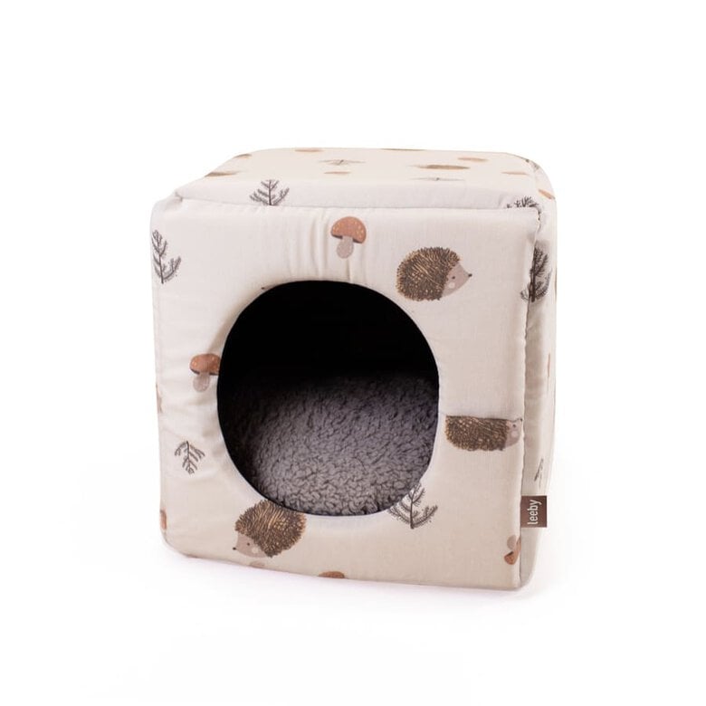 Leeby Cama Cueva Estampado de Erizos para gatos