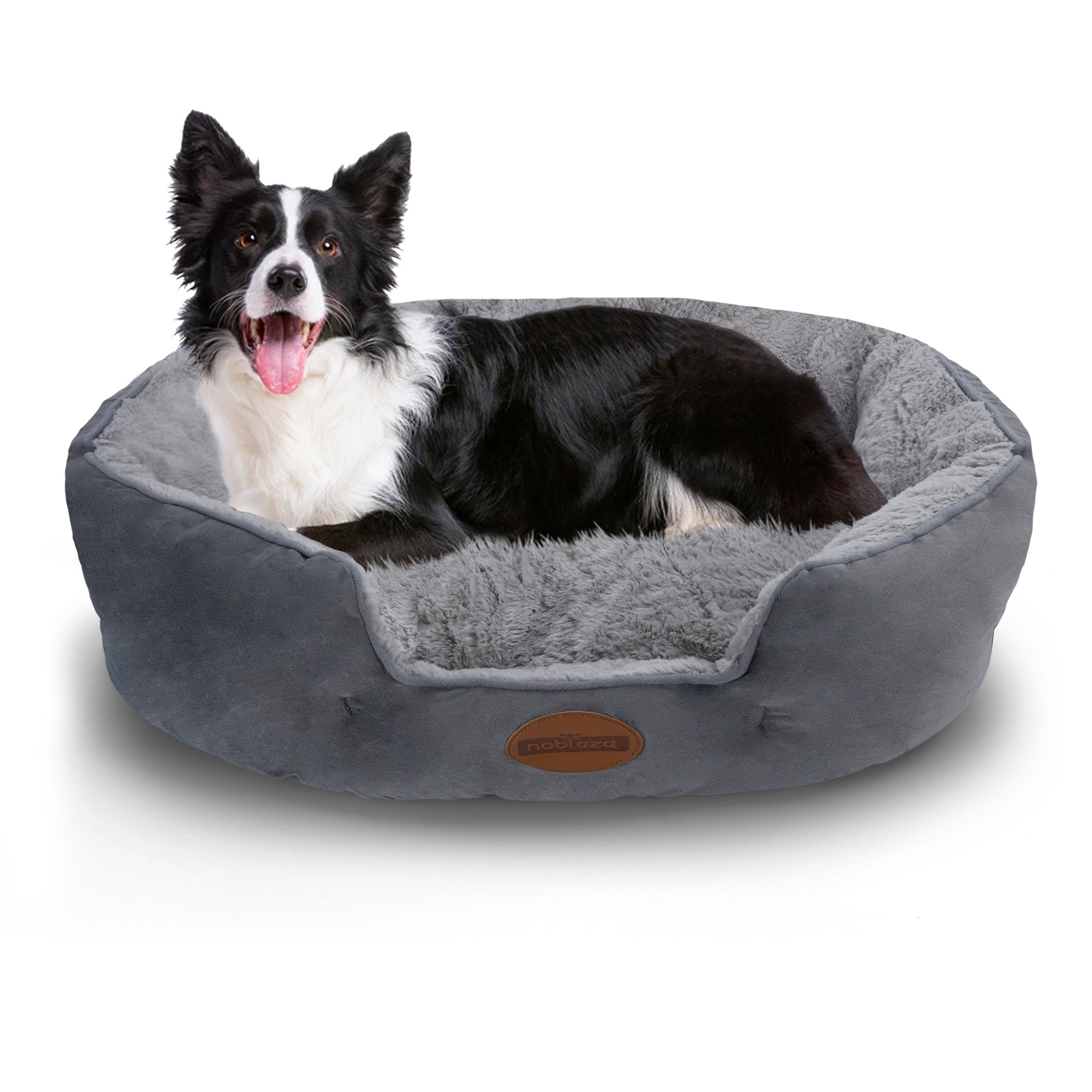 Nobleza Cama Perros Medianos, Cama para Perros Lavable a Máquina, Cama de Perro Suave con Fondo Antideslizante Cama para Mascotas con Cojín Reversible