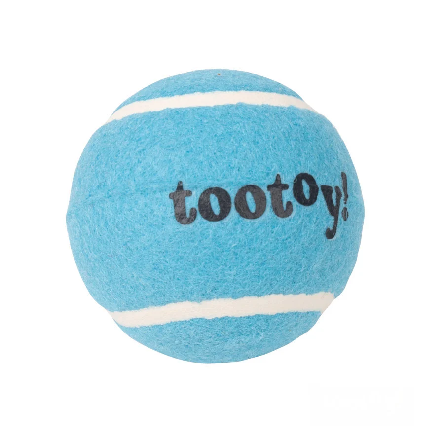 Tootoy! Chase Squeaker Ball Azul pelota de tenis para perros