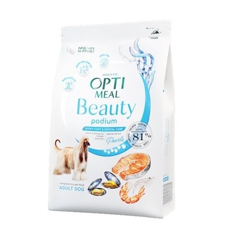 Optimeal Beauty Podium Pelo Brillante y Salud Dental Coctel Marino pienso para perros