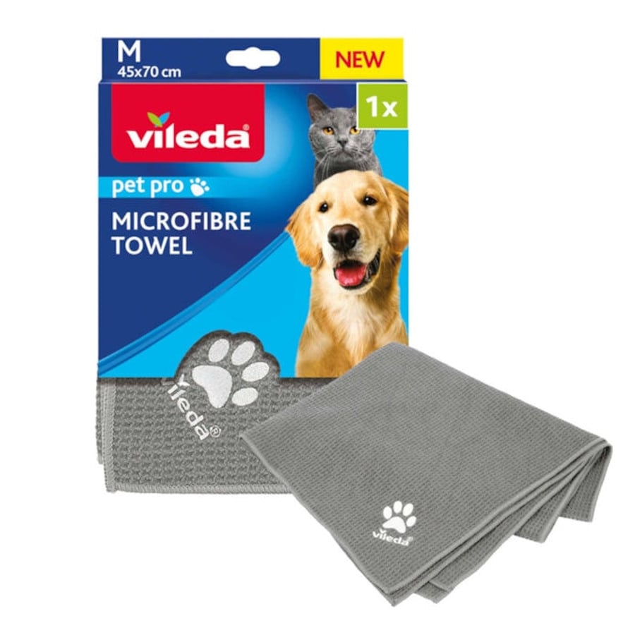 Vileda Pet Pro Toalla de Microfibra Gris para perros