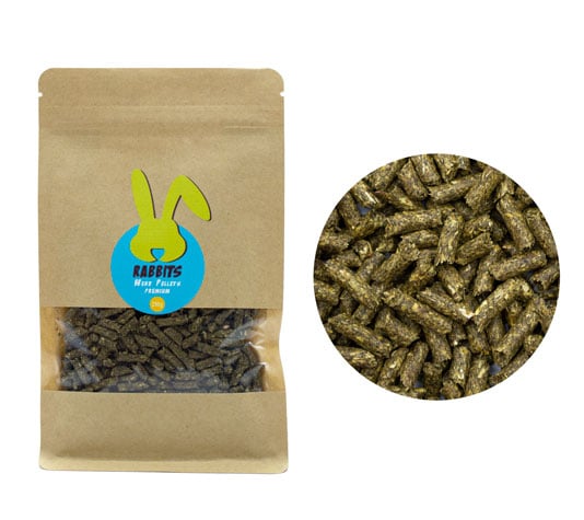 Herb Pellet Premium para Conejos – 500g - Pienso Completo y Natural para Roedores (Conejos, cobayas..) - Alimento Completo elaborado a Base de Plantas