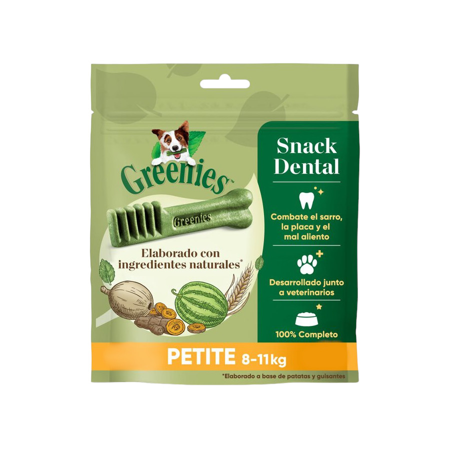 20 barritas Greenies Petite Snacks Dentales Naturales para perros pequeños