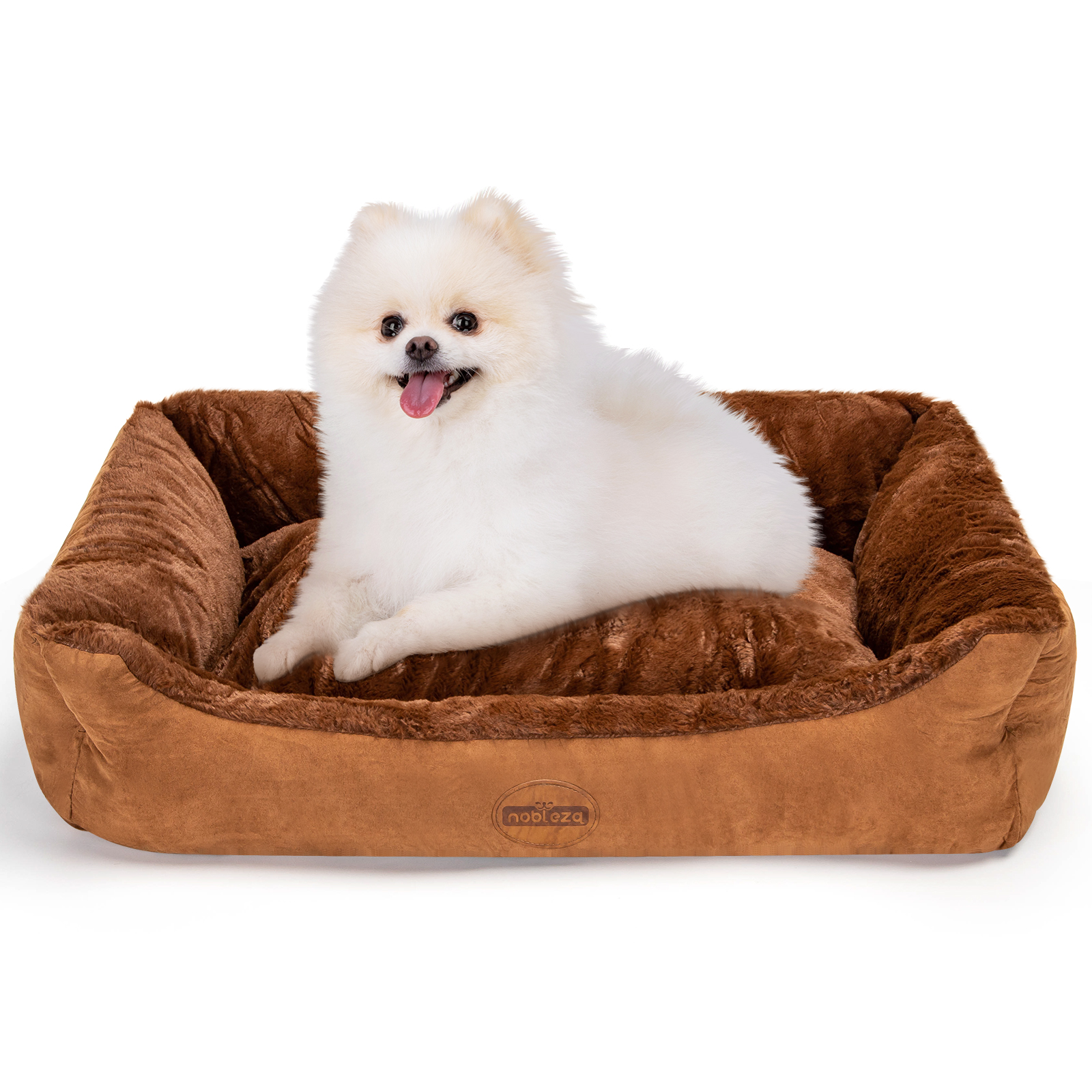 Nobleza Cama Perro Pequeño, Ortopedica Cama de Perro, Cama para Perro Lavable, Cojin Perro, Sofá Cama para Perro Mullida y Comoda, Cesta Perro, Marrón