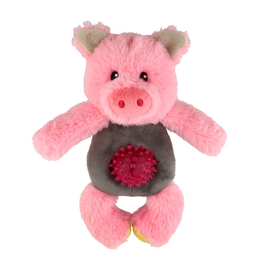 Tootoy! Puppy Multitexture Pink Pig Cuddler peluche para cachorros