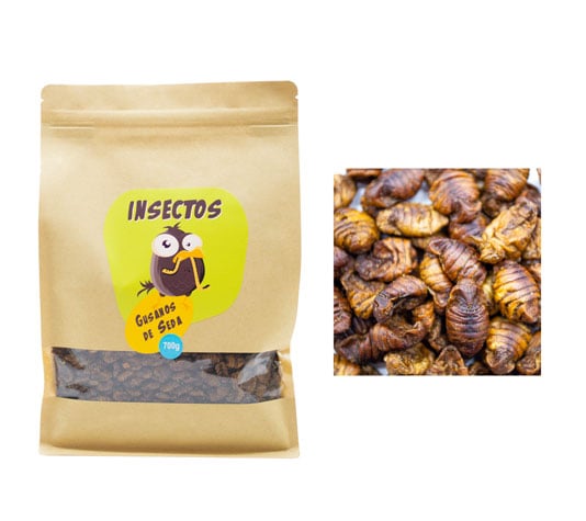 Gusanos de Seda Deshidratdos 350 g– Alimento Complementario para Aves, Peces de Estanque y Reptiles – Proteínas Naturales para Tus Mascotas