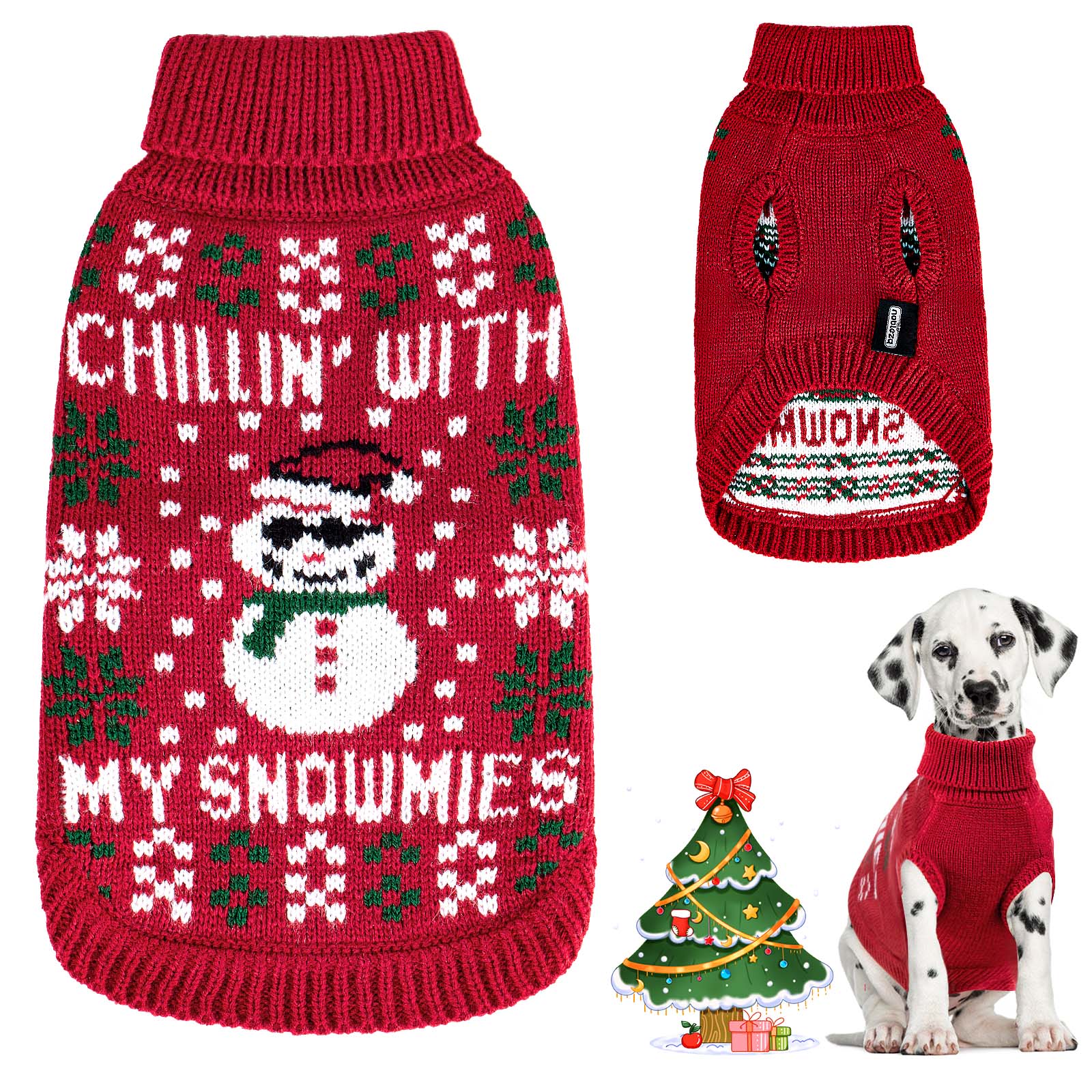 Nobleza Navidad Jersey para Perro Gato, Jersey de Navidad Suéter para Mascotas, Ropa para Gatos Perros Pequeños y Medianos Invierno Cálido (Rojo, S)