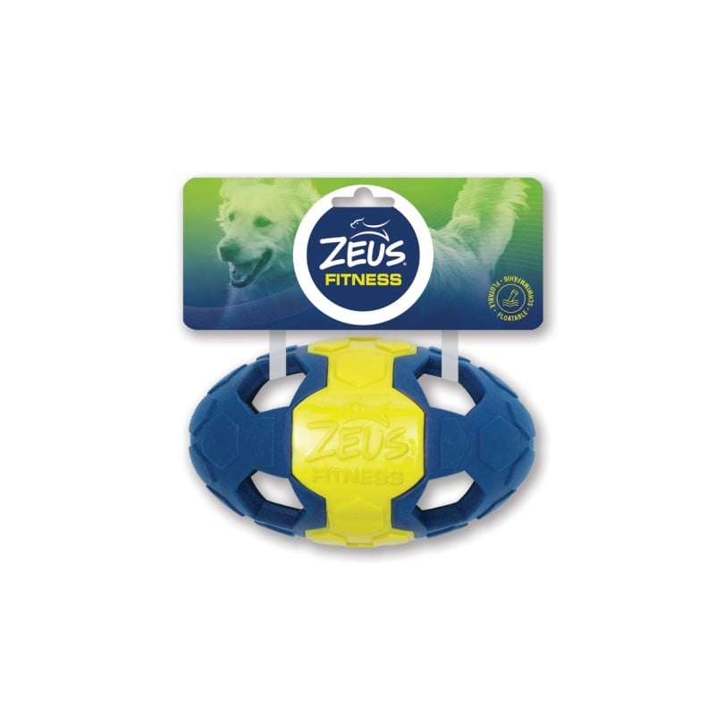 Juguete pelota rugby de TPR y goma espuma flotante para perros Zeus Fitness , pequeño, 15 cm