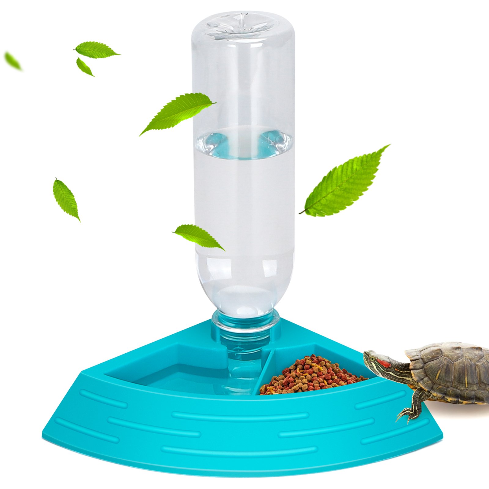 Nobleza - Alimentador Automático de Reptiles Cuenco de Agua y Comida para Reptiles Bandeja de Agua de Reptiles Dispensador de Agua de Tortuga con