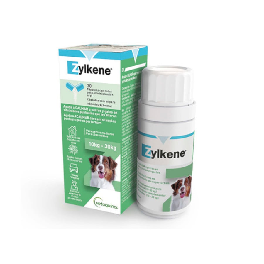 Vetoquinol Zylkene suplemento natural calmante en cápsulas para perros y gatos